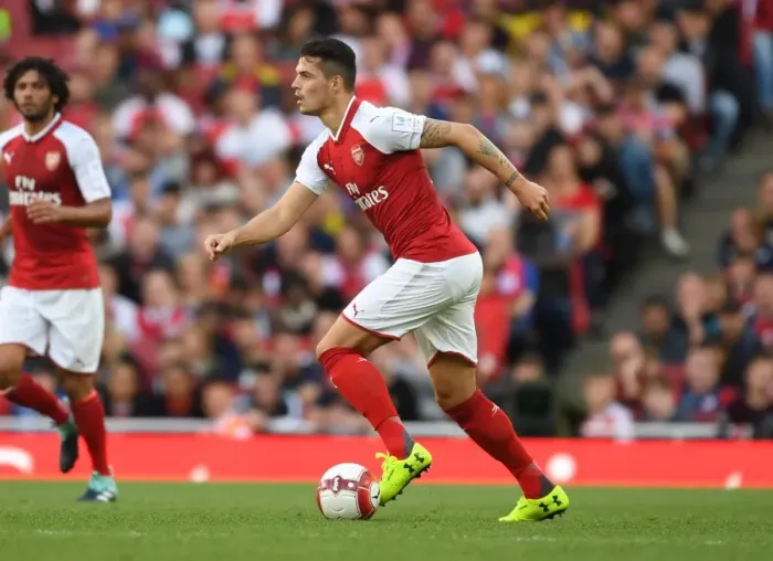 Framed Print : Granit Xhaka: Arsenal's Midfield Maestro in Action against Sevilla at the Emirates Cup 2017-18 Framed Print : Granit Xhaka: Arsenal's Midfield Maestro in Action against Sevilla at the Emirates Cup 2017-18