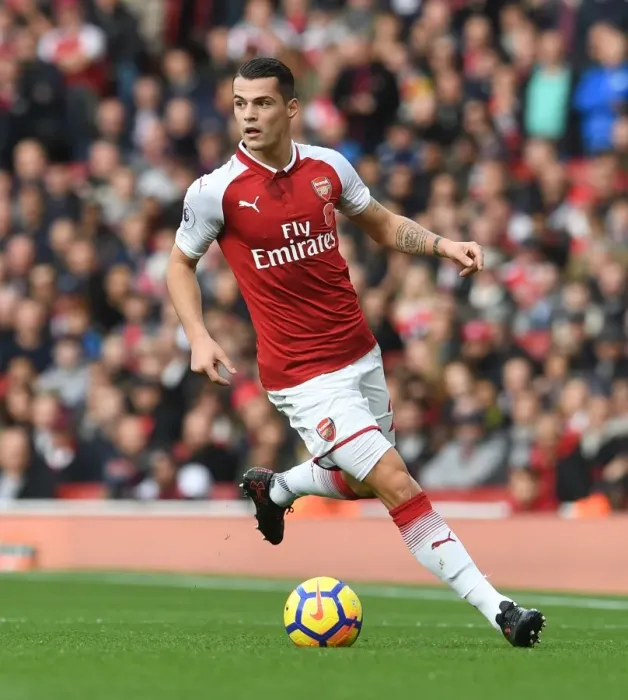 Framed Print : Granit Xhaka: Arsenal's Midfield Maestro in Action against Swansea City, Premier League 2017-18 Framed Print : Granit Xhaka: Arsenal's Midfield Maestro in Action against Swansea City, Premier League 2017-18