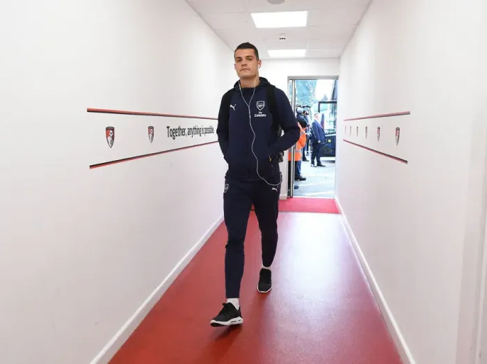 Framed Print : Granit Xhaka: Arsenal's Midfield Maestro at AFC Bournemouth, Premier League 2018-19 Framed Print : Granit Xhaka: Arsenal's Midfield Maestro at AFC Bournemouth, Premier League 2018-19