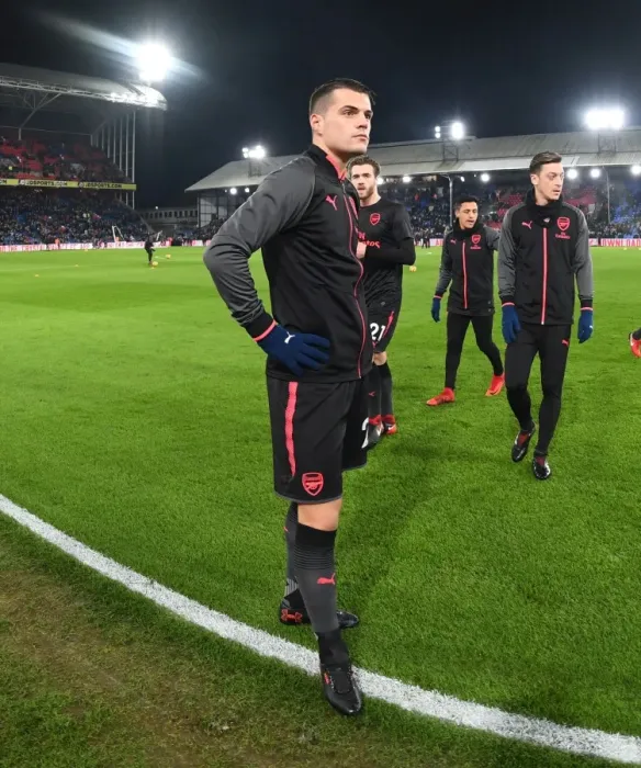 Framed Print : Granit Xhaka: Arsenal's Midfield Maestro at Crystal Palace, Premier League 2017-18 Framed Print : Granit Xhaka: Arsenal's Midfield Maestro at Crystal Palace, Premier League 2017-18