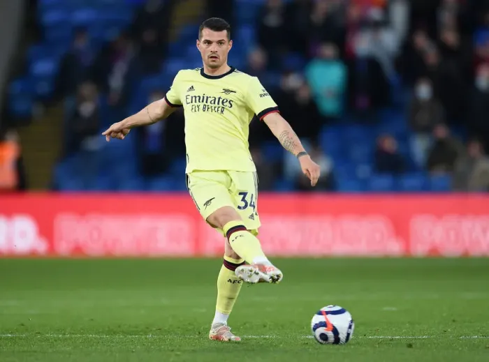 Framed Print : Granit Xhaka: Arsenal's Midfield Maestro Dazzles in Victory Against Crystal Palace, Premier League 2020-21 Framed Print : Granit Xhaka: Arsenal's Midfield Maestro Dazzles in Victory Against Crystal Palace, Premier League 2020-21