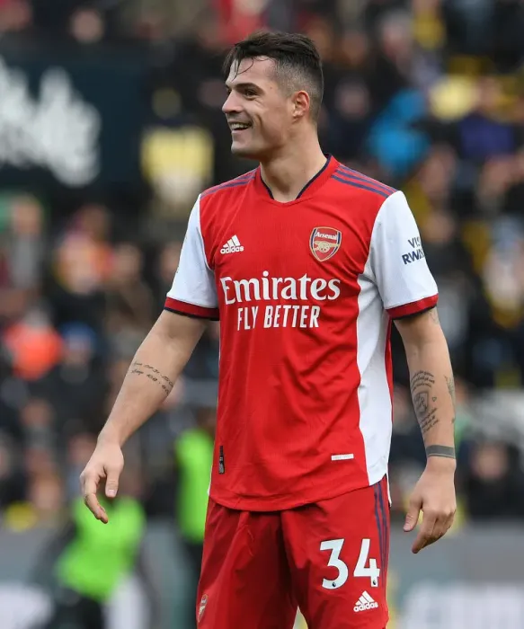 Framed Print : Granit Xhaka: Arsenal's Midfield Maestro Dazzles in Victory over Watford, Premier League 2021-22 Framed Print : Granit Xhaka: Arsenal's Midfield Maestro Dazzles in Victory over Watford, Premier League 2021-22