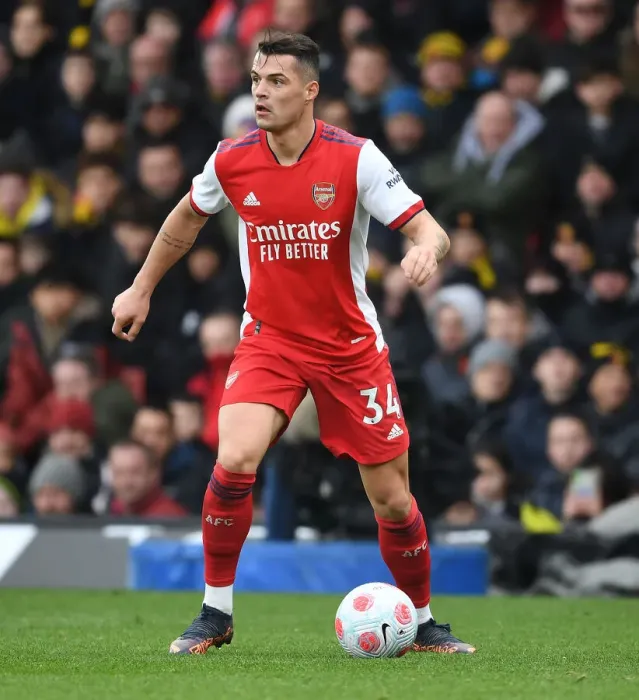 Framed Print : Granit Xhaka: Arsenal's Midfield Maestro Leads to Premier League Triumph Over Watford Framed Print : Granit Xhaka: Arsenal's Midfield Maestro Leads to Premier League Triumph Over Watford