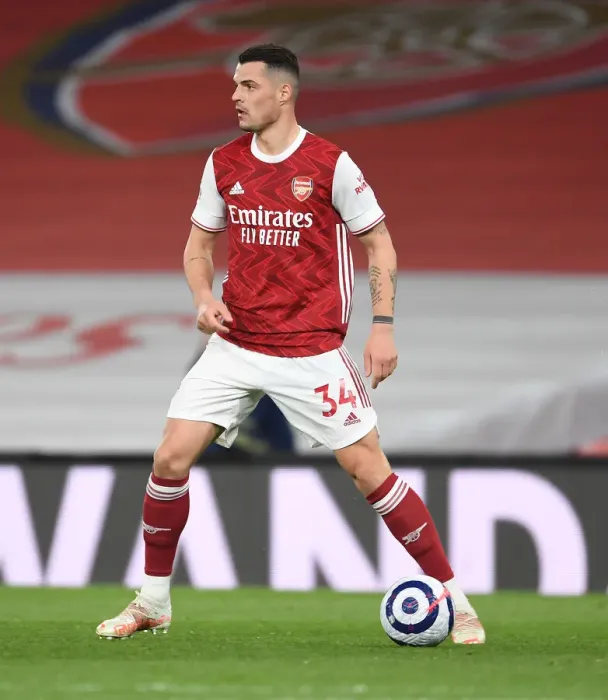 Framed Print : Granit Xhaka: Arsenal's Midfield Maestro Shines in Empty Emirates Stadium against Everton, 2020-21 Premier League Framed Print : Granit Xhaka: Arsenal's Midfield Maestro Shines in Empty Emirates Stadium against Everton, 2020-21 Premier League