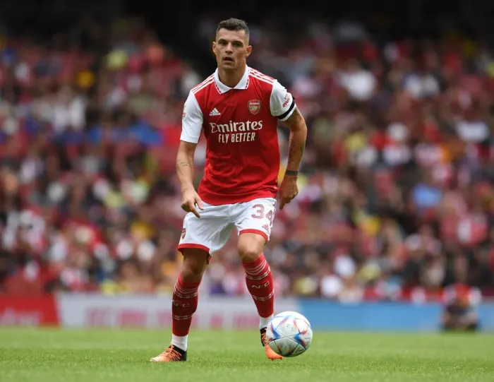 Framed Print : Granit Xhaka: Arsenal's Midfield Masterclass against Sevilla in Emirates Cup