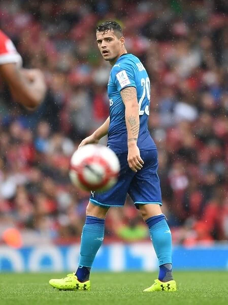 Granit Xhaka: Arsenal's Midfield Mastermind in Action against SL Benfica, Emirates Cup 2017-18