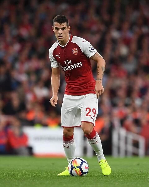 Granit Xhaka: Arsenal's Midfield Mastermind in Action against Leicester City, Premier League 2017-18