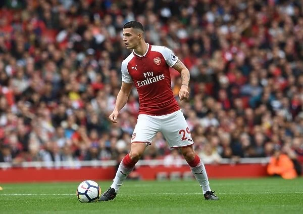 Granit Xhaka: Arsenal's Midfield Mastermind in Action against Brighton & Hove Albion, Premier League 2017-18