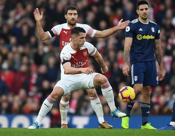 Granit Xhaka: Arsenal's Midfield Mastermind in Action against Fulham, Premier League 2018-19