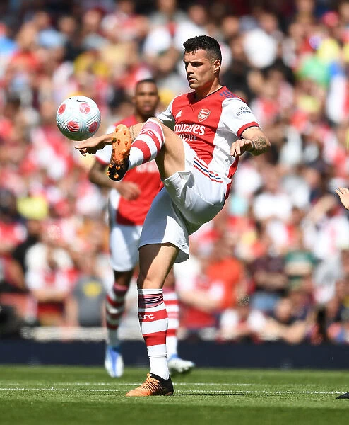 Granit Xhaka: Arsenal's Midfield Mastermind in Action against Leeds United, Premier League 2021-22