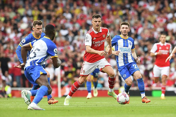 Granit Xhaka: Arsenal's Midfield Mastermind in Action against Brighton & Hove Albion, Premier League 2022-23