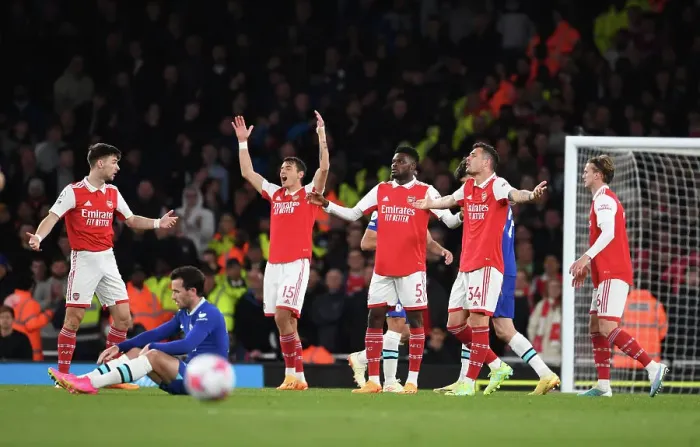 Framed Print : Granit Xhaka: Arsenal's Midfield Mastermind in Action Against Chelsea, Premier League 2022-23 Framed Print : Granit Xhaka: Arsenal's Midfield Mastermind in Action Against Chelsea, Premier League 2022-23
