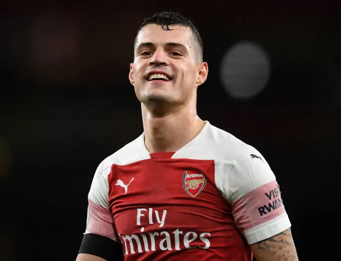 Framed Print : Granit Xhaka: Arsenal's Midfield Mastermind in Action against Fulham, Premier League 2018-19 Framed Print : Granit Xhaka: Arsenal's Midfield Mastermind in Action against Fulham, Premier League 2018-19