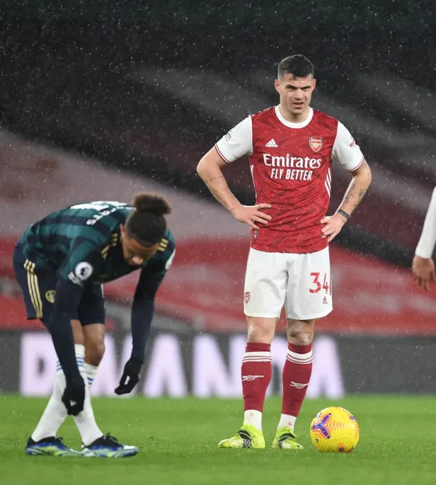 Framed Print : Granit Xhaka: Arsenal's Midfield Mastermind in Action against Leeds United, Premier League 2020-21 Framed Print : Granit Xhaka: Arsenal's Midfield Mastermind in Action against Leeds United, Premier League 2020-21