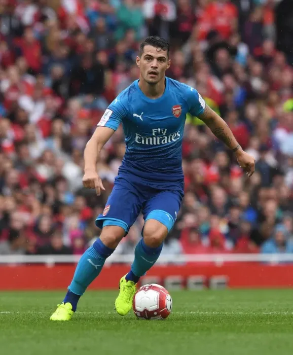 Framed Print : Granit Xhaka: Arsenal's Midfield Mastermind in Action against SL Benfica, Emirates Cup 2017-18 Framed Print : Granit Xhaka: Arsenal's Midfield Mastermind in Action against SL Benfica, Emirates Cup 2017-18