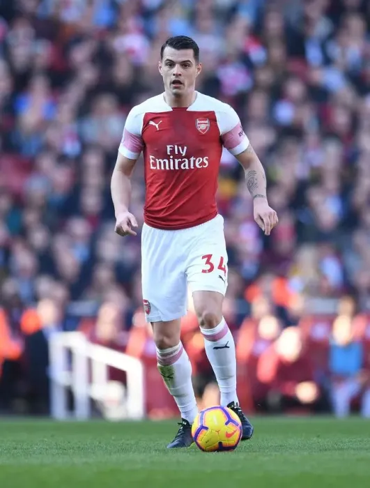 Framed Print : Granit Xhaka: Arsenal's Midfield Mastermind in Action against Southampton, Premier League 2018-19