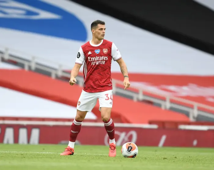 Framed Print : Granit Xhaka: Arsenal's Midfield Mastermind in Action against Watford, Premier League 2019-20 Framed Print : Granit Xhaka: Arsenal's Midfield Mastermind in Action against Watford, Premier League 2019-20