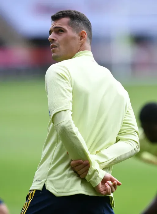Framed Print : Granit Xhaka Gears Up: Arsenal's Quarter Final Showdown vs Sheffield United (FA Cup 2019-20)