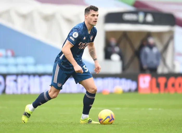 Framed Print : Granit Xhaka: Premier League 2020-21 - Aston Villa vs Arsenal (Behind Closed Doors) Framed Print : Granit Xhaka: Premier League 2020-21 - Aston Villa vs Arsenal (Behind Closed Doors)