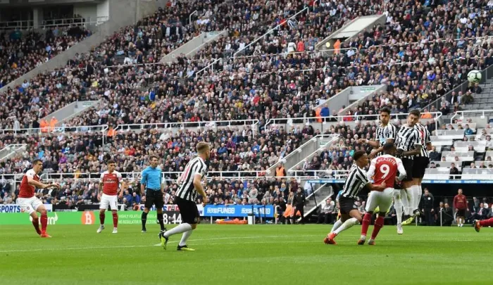 Framed Print : Granit Xhaka Scores First Arsenal Goal: Newcastle United vs. Arsenal FC, Premier League 2018-19 (Xhaka's Debut Goal for the Gunners)