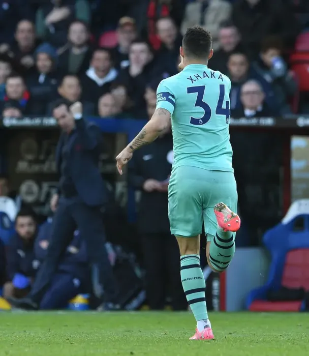 Framed Print : Granit Xhaka Scores First Goal: Crystal Palace vs. Arsenal, Premier League 2018-19 Framed Print : Granit Xhaka Scores First Goal: Crystal Palace vs. Arsenal, Premier League 2018-19