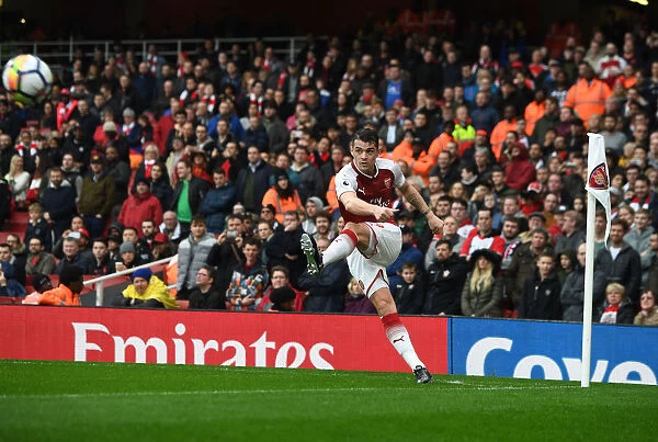 Granit Xhaka Takes a Corner: Arsenal vs Southampton, Premier League 2017-18