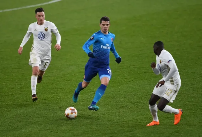 Framed Print : Granit Xhaka vs Jamie Hopcutt: Arsenal vs Östersunds FK, UEFA Europa League Showdown Framed Print : Granit Xhaka vs Jamie Hopcutt: Arsenal vs Östersunds FK, UEFA Europa League Showdown