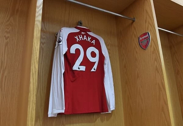 Granit Xhaka's Arsenal Shirt in Arsenal Dressing Room Before Arsenal vs. Tottenham Hotspur (2017-18)