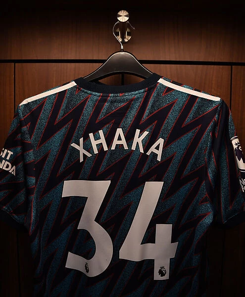 Granit Xhaka's Arsenal Shirt in Brentford Changing Room - Premier League 2021-22