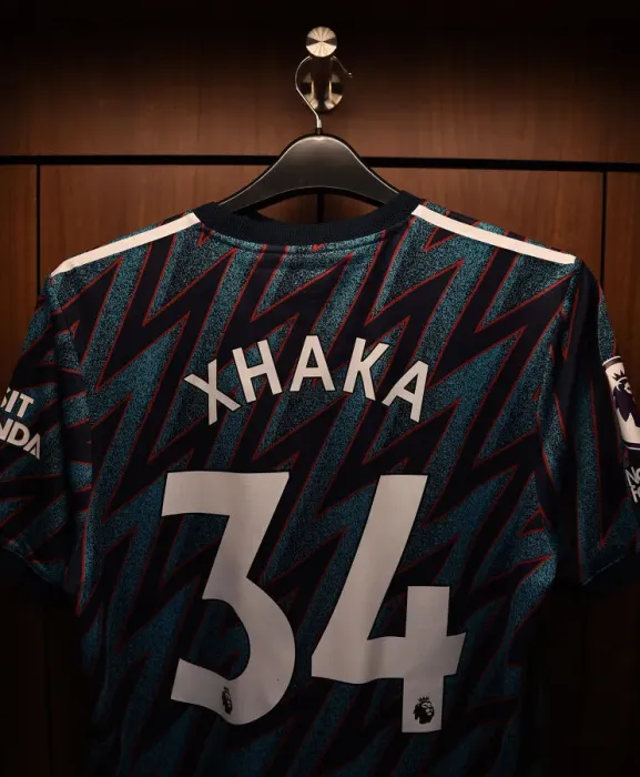 Framed Print : Granit Xhaka's Arsenal Shirt in Brentford Changing Room - Premier League 2021-22 Framed Print : Granit Xhaka's Arsenal Shirt in Brentford Changing Room - Premier League 2021-22