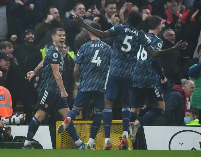 Framed Print : Granit Xhaka's Brace: Arsenal's Victory Over Norwich City in the Premier League (December 2021) Framed Print : Granit Xhaka's Brace: Arsenal's Victory Over Norwich City in the Premier League (December 2021)