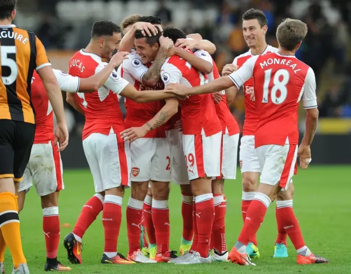 Framed Print : Granit Xhaka's Brilliant Fourth Goal: Arsenal's Victory Over Hull City (2016-17)
