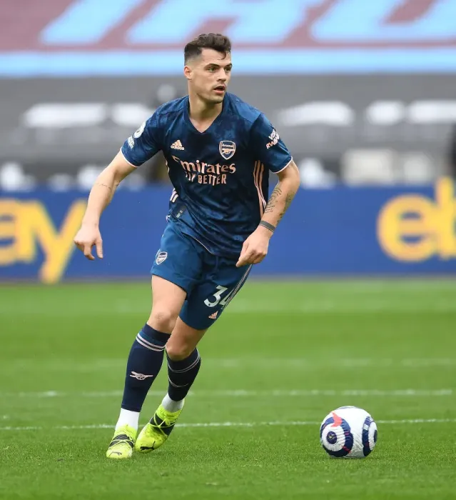 Framed Print : Granit Xhaka's Brilliant Midfield Performance: Arsenal's Empty-Arena Victory over West Ham United (2020-21) Framed Print : Granit Xhaka's Brilliant Midfield Performance: Arsenal's Empty-Arena Victory over West Ham United (2020-21)