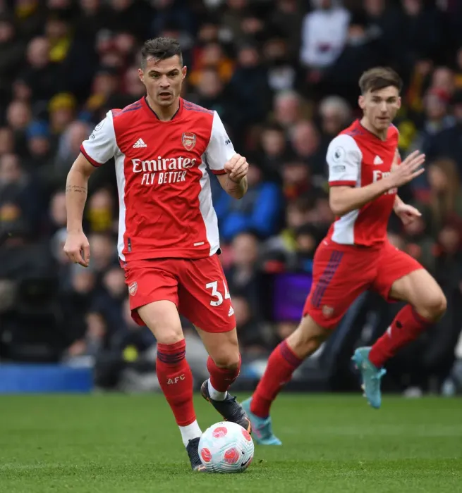 Framed Print : Granit Xhaka's Brilliant Midfield Performance: Arsenal Triumphs Over Watford in the Premier League 2021-22 Framed Print : Granit Xhaka's Brilliant Midfield Performance: Arsenal Triumphs Over Watford in the Premier League 2021-22