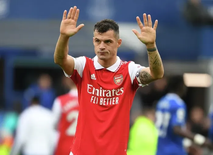 Framed Print : Granit Xhaka's Emotional Applause: A Heartfelt Moment at Goodison Park, Everton vs. Arsenal, Premier League 2022-23 Framed Print : Granit Xhaka's Emotional Applause: A Heartfelt Moment at Goodison Park, Everton vs. Arsenal, Premier League 2022-23