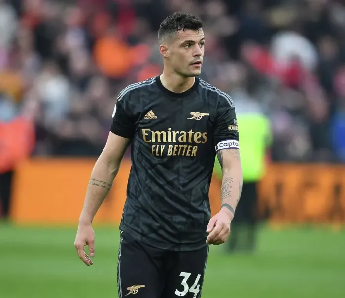 Framed Print : Granit Xhaka's Emotional Outburst: Liverpool vs. Arsenal, Premier League 2022-23 Framed Print : Granit Xhaka's Emotional Outburst: Liverpool vs. Arsenal, Premier League 2022-23