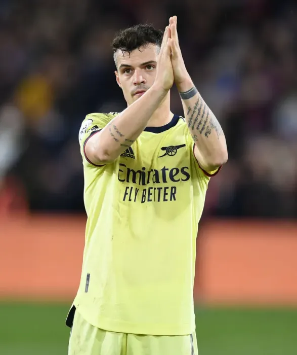 Framed Print : Granit Xhaka's Euphoric Moment: Arsenal's Victory over Crystal Palace, 2021-22 Premier League Framed Print : Granit Xhaka's Euphoric Moment: Arsenal's Victory over Crystal Palace, 2021-22 Premier League