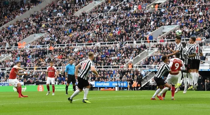 Framed Print : Granit Xhaka's First Goal: Arsenal's Victory at Newcastle United (2018-19)