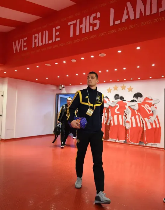 Framed Print : Granit Xhaka's Focus: Arsenal vs Olympiacos, UEFA Europa League Round of 32 - Piraeus, Greece (February 20, 2020) Framed Print : Granit Xhaka's Focus: Arsenal vs Olympiacos, UEFA Europa League Round of 32 - Piraeus, Greece (February 20, 2020)
