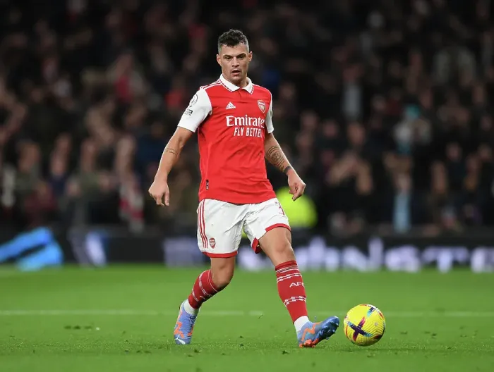 Framed Print : Granit Xhaka's Intense Battle: Arsenal vs. Tottenham Hotspur, Premier League 2022-23 Framed Print : Granit Xhaka's Intense Battle: Arsenal vs. Tottenham Hotspur, Premier League 2022-23