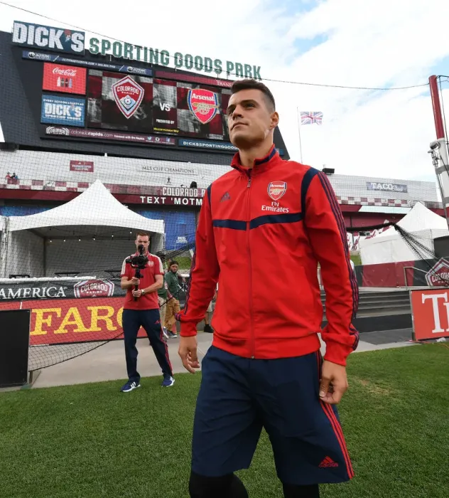 Framed Print : Granit Xhaka's Pre-Game Focus: Arsenal vs Colorado Rapids Framed Print : Granit Xhaka's Pre-Game Focus: Arsenal vs Colorado Rapids