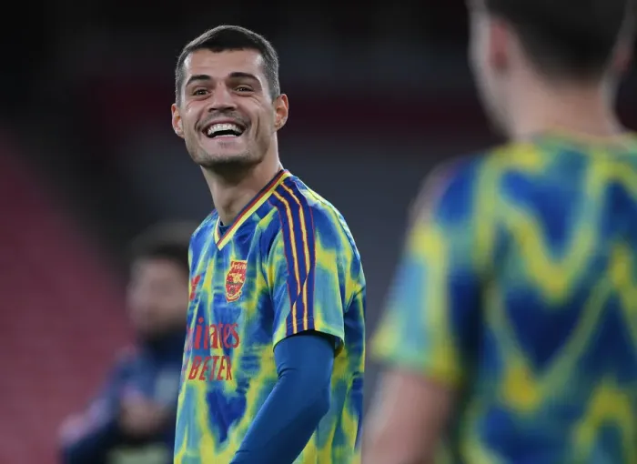 Framed Print : Granit Xhaka's Pre-Match Focus: Arsenal vs Leicester City at Empty Emirates Stadium (2020-21) Framed Print : Granit Xhaka's Pre-Match Focus: Arsenal vs Leicester City at Empty Emirates Stadium (2020-21)