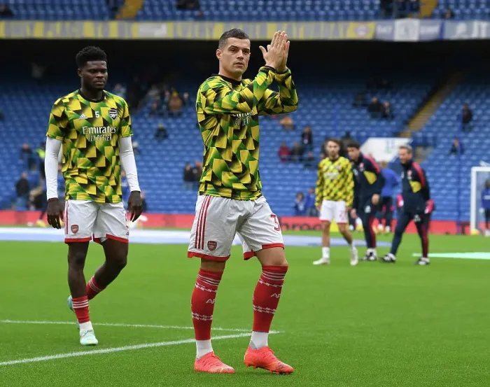 Framed Print : Granit Xhaka's Pre-Match Routine: Chelsea vs. Arsenal, Premier League 2022-23 Framed Print : Granit Xhaka's Pre-Match Routine: Chelsea vs. Arsenal, Premier League 2022-23