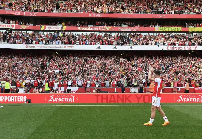 Framed Print : Granit Xhaka's Triumphant Celebration with Arsenal Fans: Premier League Victory at Emirates Stadium Framed Print : Granit Xhaka's Triumphant Celebration with Arsenal Fans: Premier League Victory at Emirates Stadium
