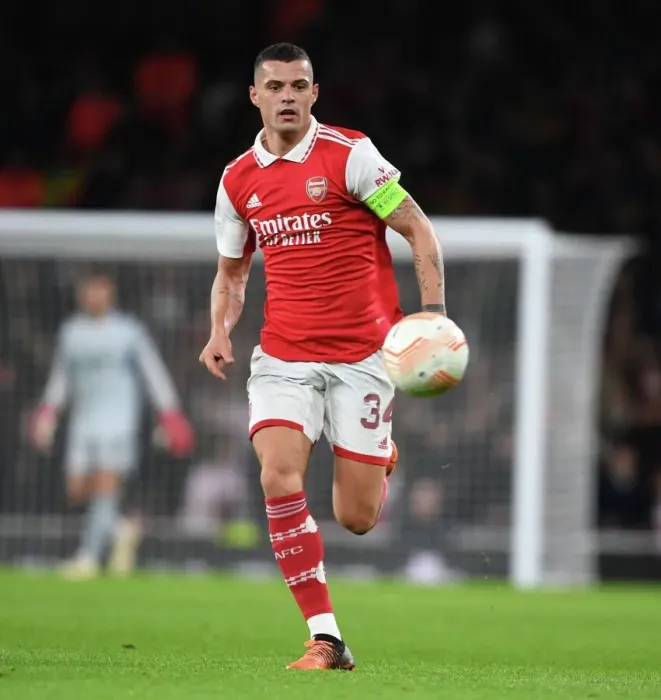 Framed Print : Granit Xhaka's Unstoppable Performance: Arsenal Claims Europa League Victory over PSV Eindhoven Framed Print : Granit Xhaka's Unstoppable Performance: Arsenal Claims Europa League Victory over PSV Eindhoven
