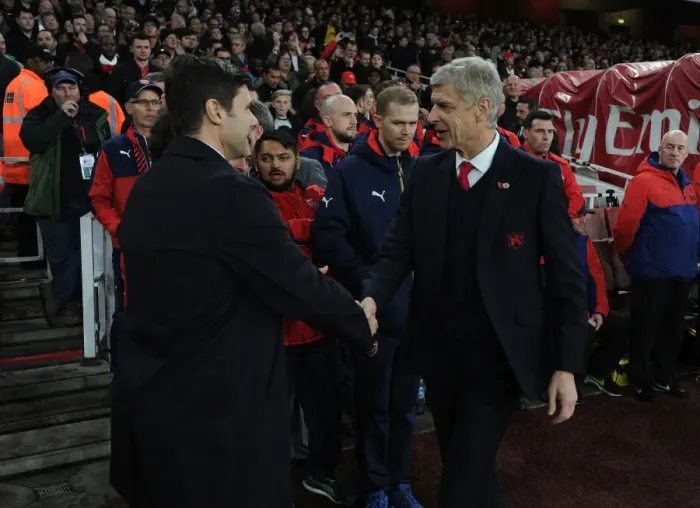 Framed Print : The Great Derby Showdown: Wenger vs Pochettino, Arsenal vs Tottenham, Premier League 2015-16