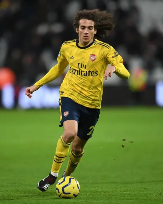 Framed Print : Guendouzi in Action: West Ham United vs. Arsenal FC, Premier League 2019-20