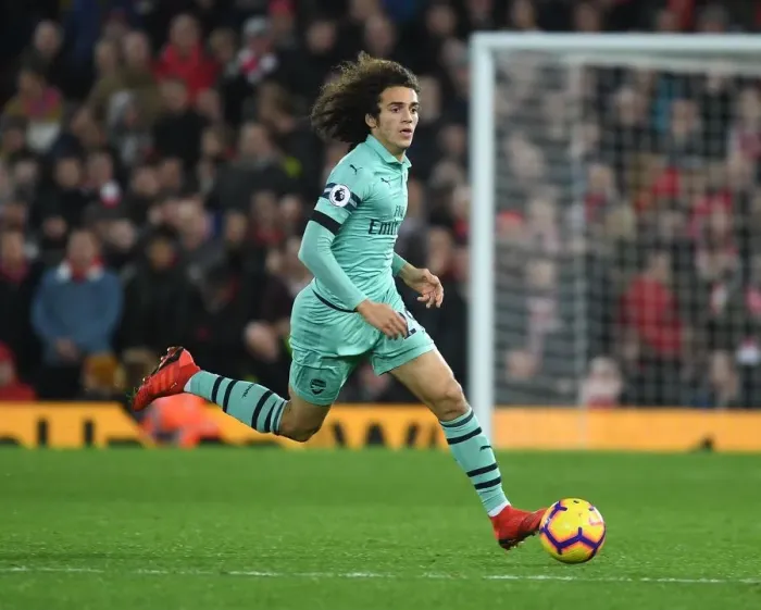 Framed Print : Guendouzi at Anfield: Liverpool vs. Arsenal, Premier League 2018-19