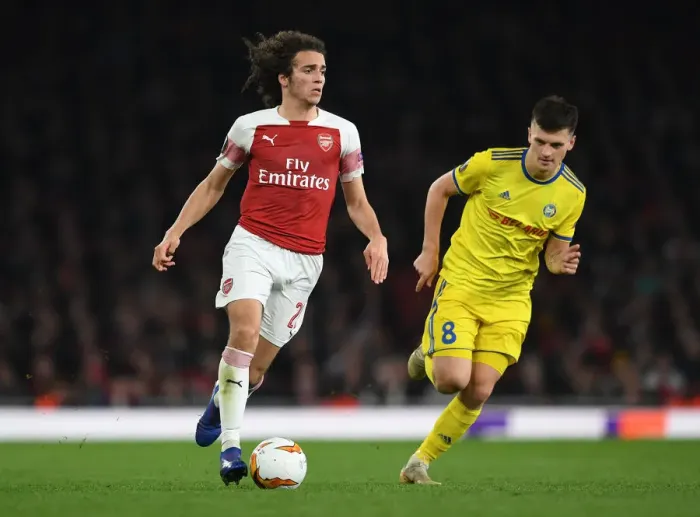 Framed Print : Guendouzi vs Dragun: A Europa League Showdown at the Emirates Framed Print : Guendouzi vs Dragun: A Europa League Showdown at the Emirates