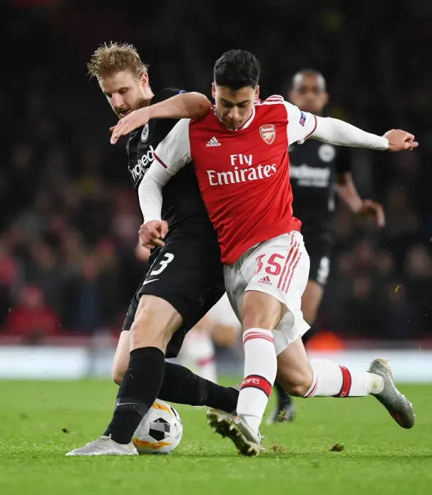 Framed Print : Guendouzi vs. Hinteregger: Clash of the Midfielders in Arsenal vs. Eintracht Frankfurt Europa League Match